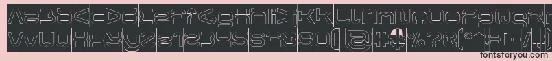 FORMAL ART Hollow Inverse-fontti – mustat fontit vaaleanpunaisella taustalla