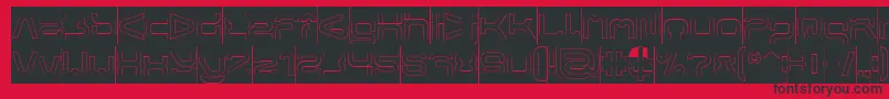 Шрифт FORMAL ART Hollow Inverse – чёрные шрифты на красном фоне
