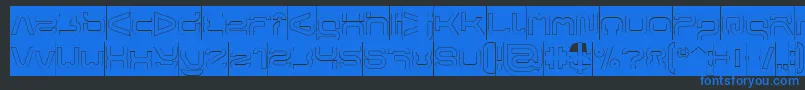 フォントFORMAL ART Hollow Inverse – 黒い背景に青い文字