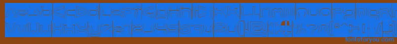 フォントFORMAL ART Hollow Inverse – 茶色の背景に青い文字