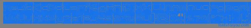フォントFORMAL ART Hollow Inverse – 灰色の背景に青い文字