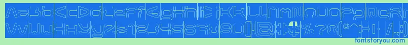 Шрифт FORMAL ART Hollow Inverse – синие шрифты на зелёном фоне