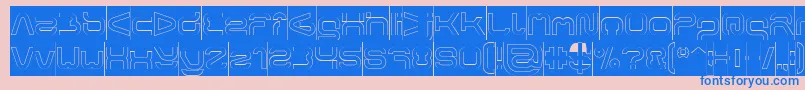 FORMAL ART Hollow Inverse-fontti – siniset fontit vaaleanpunaisella taustalla