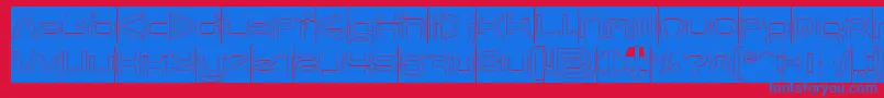 Czcionka FORMAL ART Hollow Inverse – niebieskie czcionki na czerwonym tle