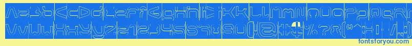 FORMAL ART Hollow Inverse-Schriftart – Blaue Schriften auf gelbem Hintergrund