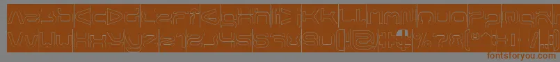 フォントFORMAL ART Hollow Inverse – 茶色の文字が灰色の背景にあります。