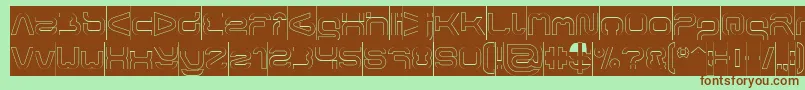 フォントFORMAL ART Hollow Inverse – 緑の背景に茶色のフォント