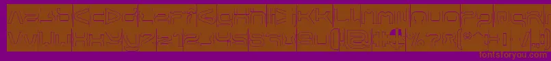 フォントFORMAL ART Hollow Inverse – 紫色の背景に茶色のフォント