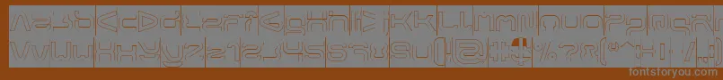 Шрифт FORMAL ART Hollow Inverse – серые шрифты на коричневом фоне