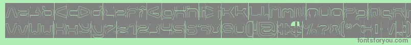 FORMAL ART Hollow Inverse-fontti – harmaat kirjasimet vihreällä taustalla