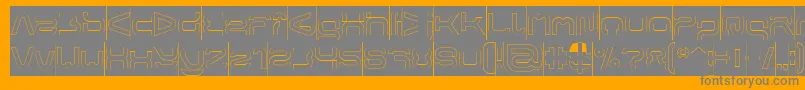 Czcionka FORMAL ART Hollow Inverse – szare czcionki na pomarańczowym tle