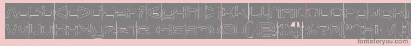 FORMAL ART Hollow Inverse-Schriftart – Graue Schriften auf rosa Hintergrund
