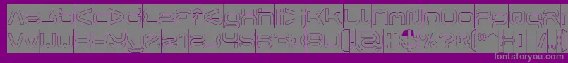 FORMAL ART Hollow Inverse-fontti – harmaat kirjasimet violetilla taustalla