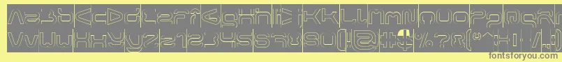 Шрифт FORMAL ART Hollow Inverse – серые шрифты на жёлтом фоне