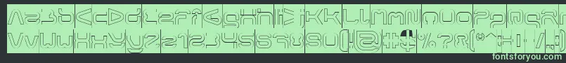FORMAL ART Hollow Inverse-fontti – vihreät fontit mustalla taustalla