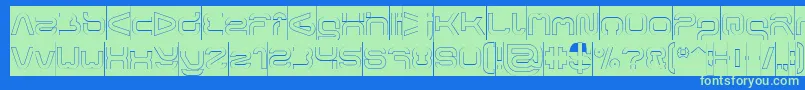 FORMAL ART Hollow Inverse-fontti – vihreät fontit sinisellä taustalla