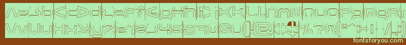 FORMAL ART Hollow Inverse-fontti – vihreät fontit ruskealla taustalla