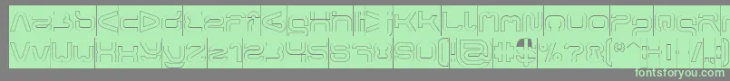 フォントFORMAL ART Hollow Inverse – 灰色の背景に緑のフォント