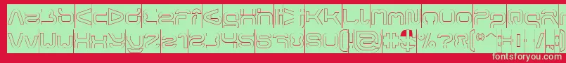 FORMAL ART Hollow Inverse-Schriftart – Grüne Schriften auf rotem Hintergrund