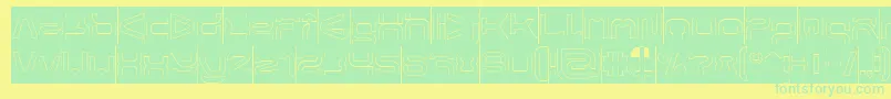 FORMAL ART Hollow Inverse-fontti – vihreät fontit keltaisella taustalla