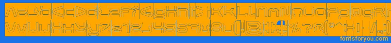 FORMAL ART Hollow Inverse Font – Orange Fonts on Blue Background
