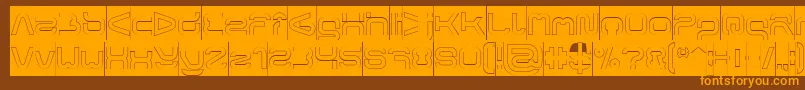 FORMAL ART Hollow Inverse-Schriftart – Orangefarbene Schriften auf braunem Hintergrund