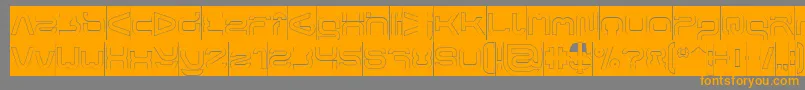 FORMAL ART Hollow Inverse-Schriftart – Orangefarbene Schriften auf grauem Hintergrund