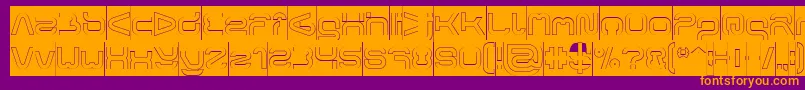 フォントFORMAL ART Hollow Inverse – 紫色の背景にオレンジのフォント
