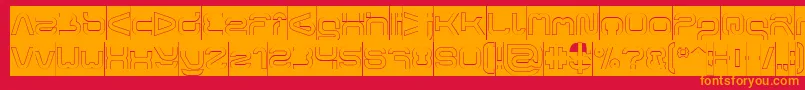 FORMAL ART Hollow Inverse-Schriftart – Orangefarbene Schriften auf rotem Hintergrund