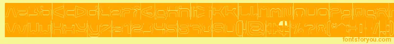 FORMAL ART Hollow Inverse-Schriftart – Orangefarbene Schriften auf gelbem Hintergrund