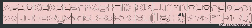FORMAL ART Hollow Inverse-fontti – vaaleanpunaiset fontit mustalla taustalla