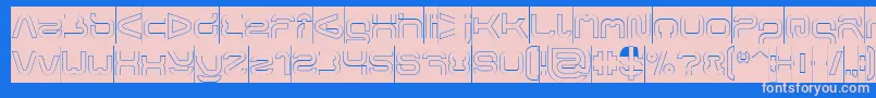 フォントFORMAL ART Hollow Inverse – ピンクの文字、青い背景