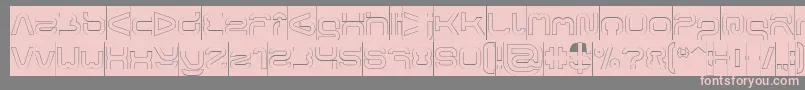 FORMAL ART Hollow Inverse-fontti – vaaleanpunaiset fontit harmaalla taustalla