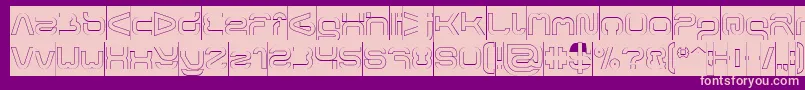 FORMAL ART Hollow Inverse-fontti – vaaleanpunaiset fontit violetilla taustalla