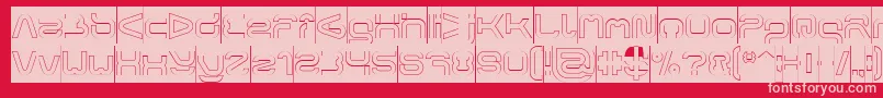 Czcionka FORMAL ART Hollow Inverse – różowe czcionki na czerwonym tle