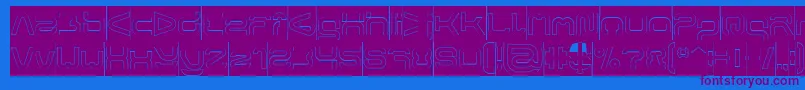 Czcionka FORMAL ART Hollow Inverse – fioletowe czcionki na niebieskim tle