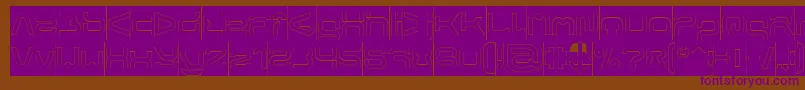 フォントFORMAL ART Hollow Inverse – 紫色のフォント、茶色の背景