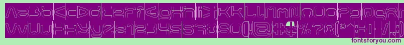 Шрифт FORMAL ART Hollow Inverse – фиолетовые шрифты на зелёном фоне