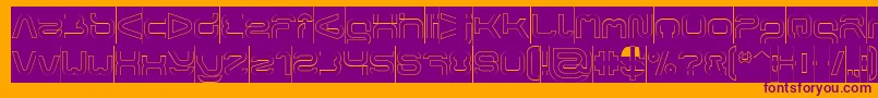 フォントFORMAL ART Hollow Inverse – オレンジの背景に紫のフォント