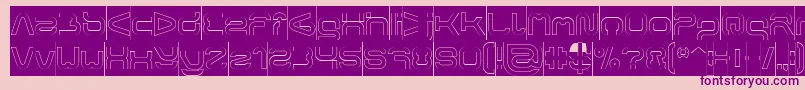 FORMAL ART Hollow Inverse-fontti – violetit fontit vaaleanpunaisella taustalla