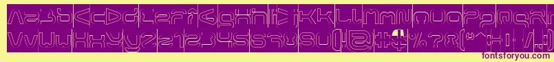Шрифт FORMAL ART Hollow Inverse – фиолетовые шрифты на жёлтом фоне