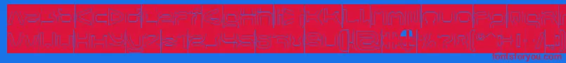 FORMAL ART Hollow Inverse-Schriftart – Rote Schriften auf blauem Hintergrund