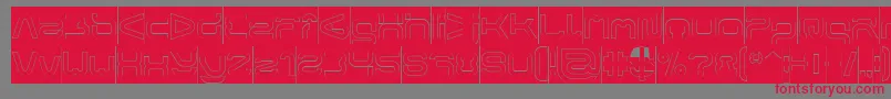 フォントFORMAL ART Hollow Inverse – 赤い文字の灰色の背景