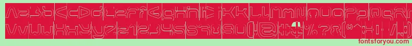 Шрифт FORMAL ART Hollow Inverse – красные шрифты на зелёном фоне