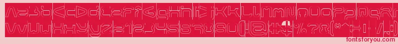 Fonte FORMAL ART Hollow Inverse – fontes vermelhas em um fundo rosa