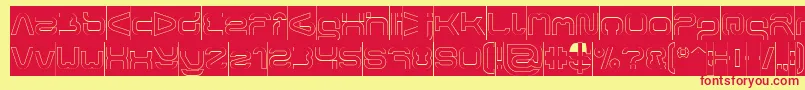 FORMAL ART Hollow Inverse-fontti – punaiset fontit keltaisella taustalla