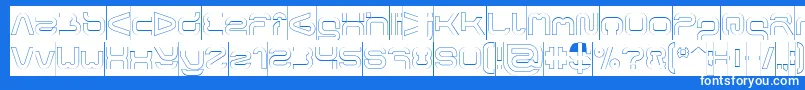 Шрифт FORMAL ART Hollow Inverse – белые шрифты на синем фоне
