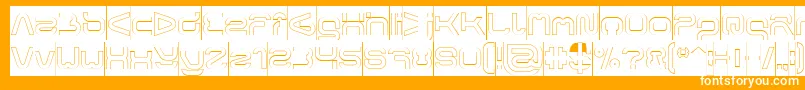 FORMAL ART Hollow Inverse-Schriftart – Weiße Schriften auf orangefarbenem Hintergrund