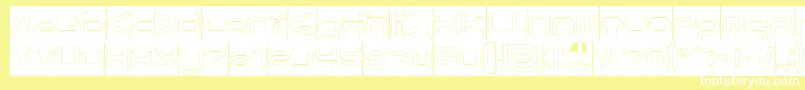 Fonte FORMAL ART Hollow Inverse – fontes brancas em um fundo amarelo