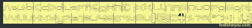 Шрифт FORMAL ART Hollow Inverse – жёлтые шрифты на чёрном фоне